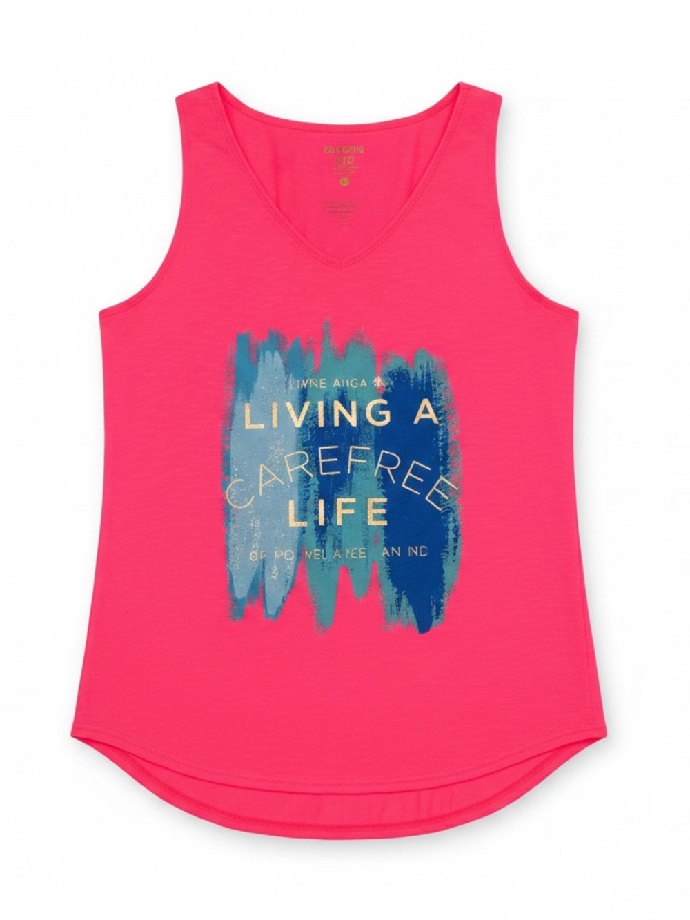 Lilly Pulitzer Luxletic Women’s Small Neon Pink Tank Top Living a Carefree Life